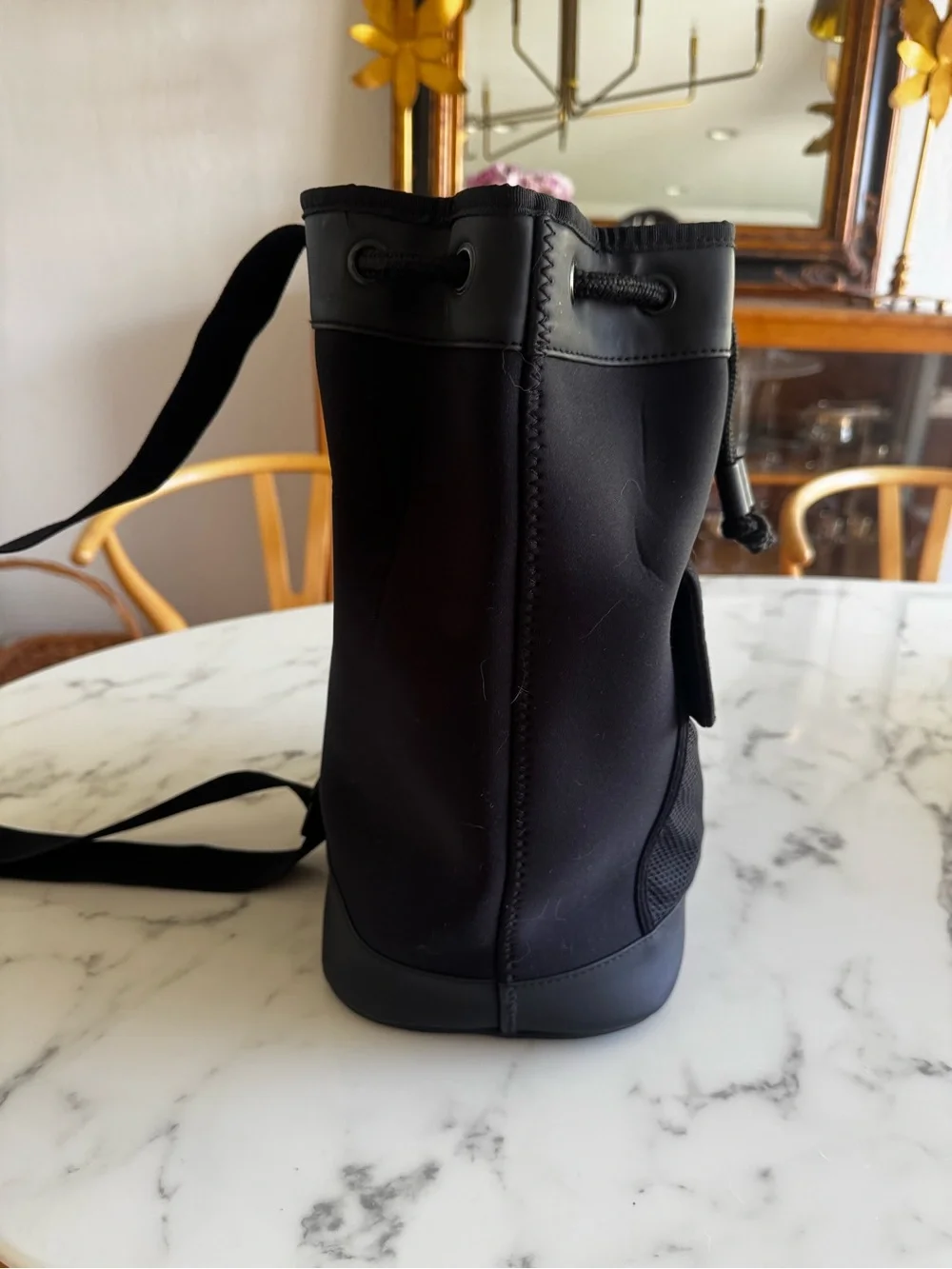 Ralph Lauren vintage 90’s Black Drawstring Mesh Front Backpack